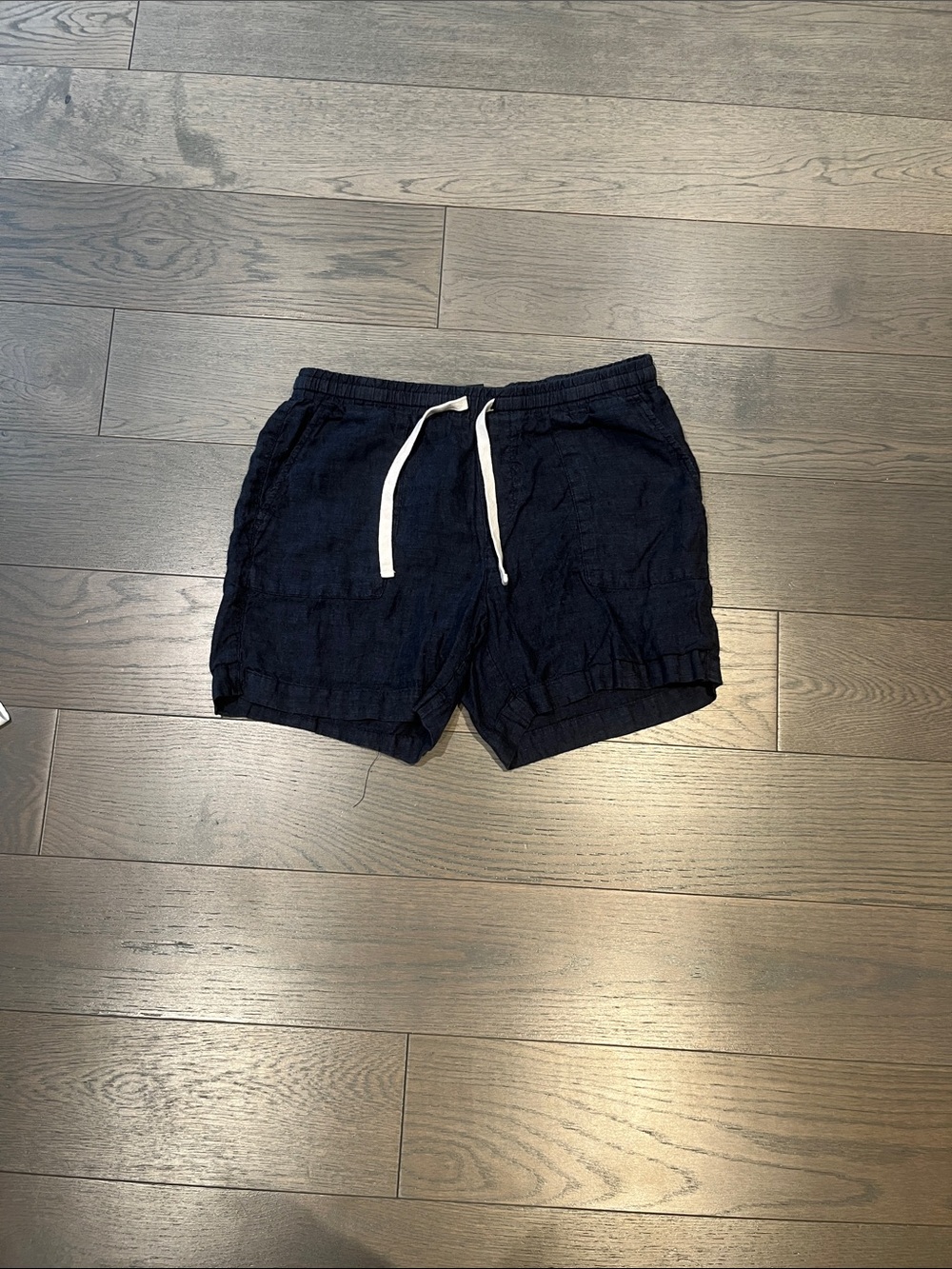 Roots Navy Drawstring Linen Blend Shorts